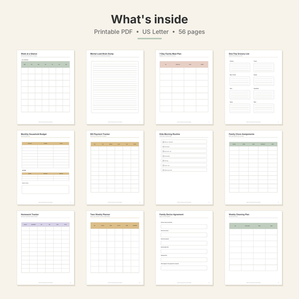 Ultimate Family Command Center — 56-Page Printable Organization Bundle