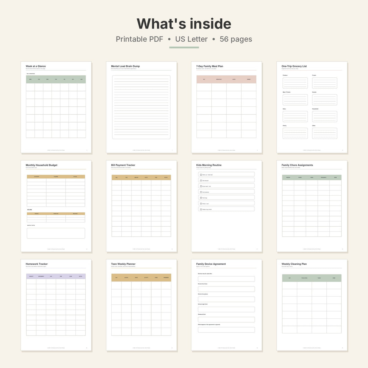 Ultimate Family Command Center — 56-Page Printable Organization Bundle