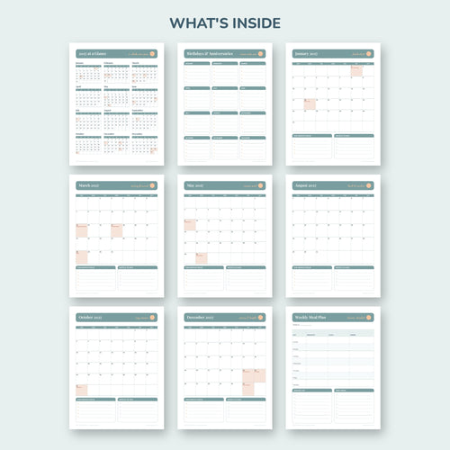 2027 Family Planner pages inside