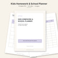Kids Homework & School Week Planner