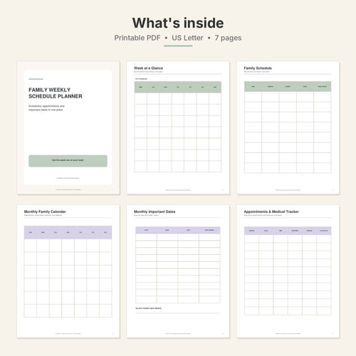 Family Weekly Schedule & Appointment Planner